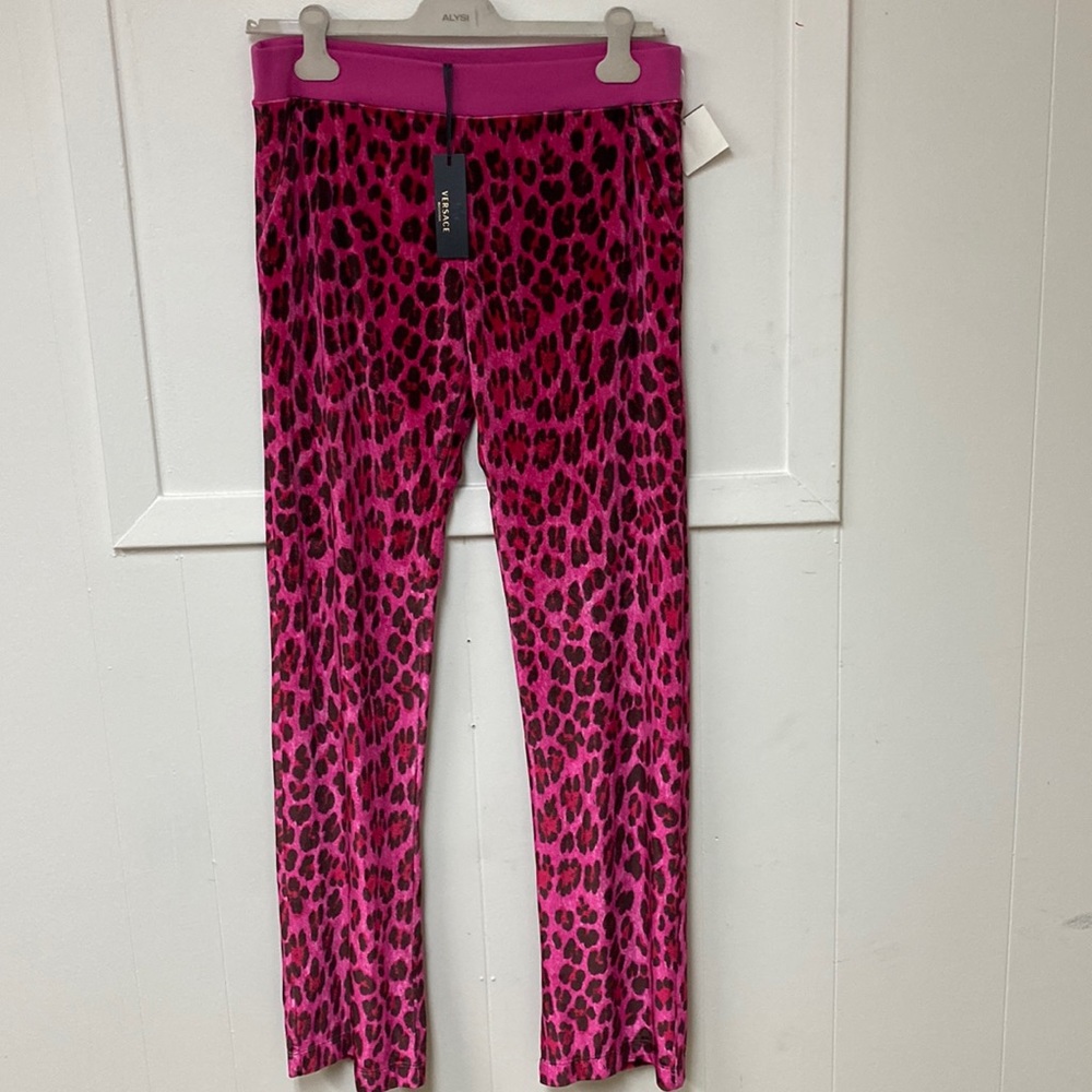 Versace Pink Animal Print Pants New With Tags